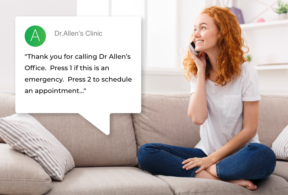 Patient communication. Patient talking on the phone